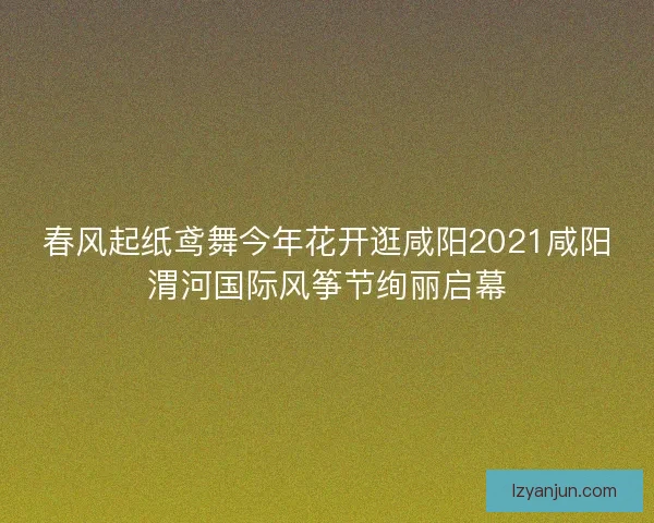 春风起纸鸢舞今年花开逛咸阳2021咸阳渭河国际风筝节绚丽启幕